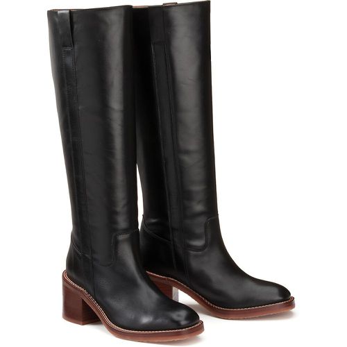 Leather Calf Boots with Block Heel - LA REDOUTE COLLECTIONS - Modalova
