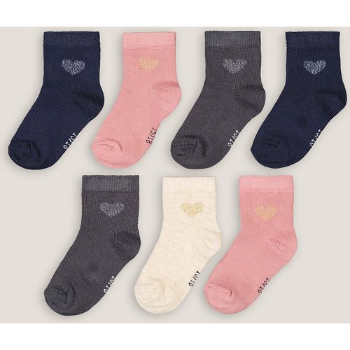 Pack of 7 Pairs of Heart Socks in Cotton Mix - LA REDOUTE COLLECTIONS - Modalova