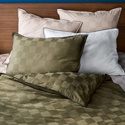Victor Checkerboard 100% Washed Cotton Satin 300 Thread Count Pillowcase - LA REDOUTE INTERIEURS - Modalova