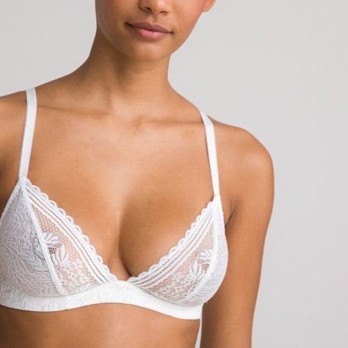 Chantilly triangle bra without underwiring, black, La Redoute
