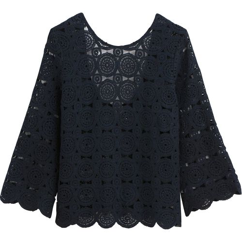 Cotton Crochet Knit Blouse with Long Sleeves - LA REDOUTE COLLECTIONS - Modalova