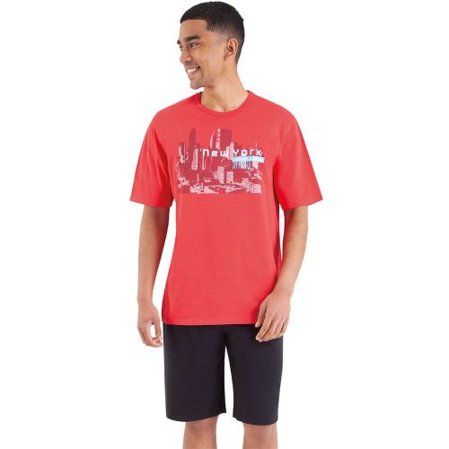 Cotton Short Pyjamas with Crew Neck T-Shirt - Athena - Modalova