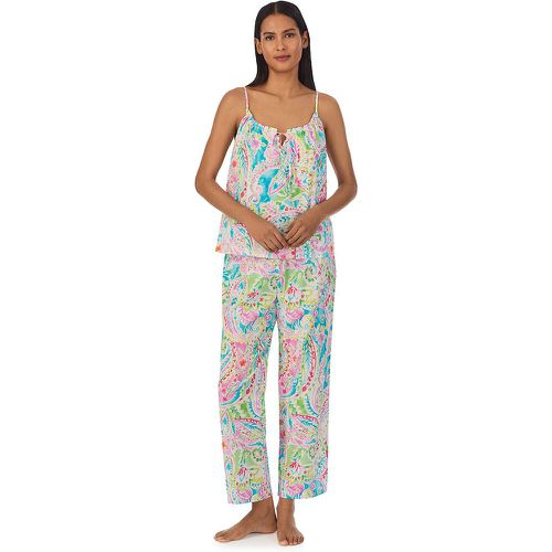 Cotton Mix Pyjamas with Ruched Vest Top - Lauren Ralph Lauren - Modalova