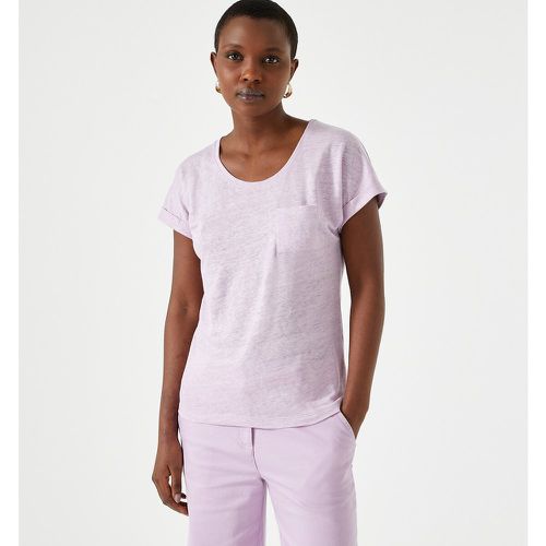 Linen Scoop Neck T-Shirt with Short Sleeves - Anne weyburn - Modalova