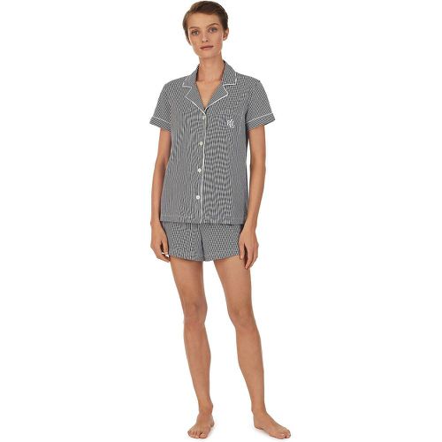 Striped Cotton Short Pyjamas with Short Sleeves - Lauren Ralph Lauren - Modalova