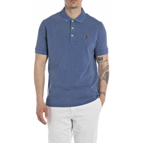 Embroidered Logo Polo Shirt in Cotton with Short Sleeves - Replay - Modalova