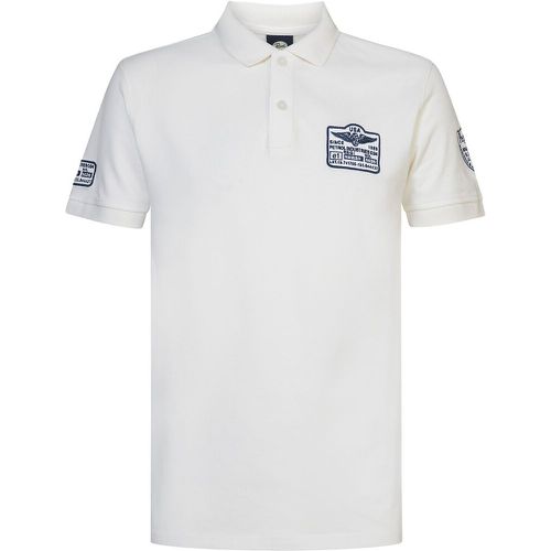 Logo Print Polo Shirt in Cotton with Short Sleeves - PETROL INDUSTRIES - Modalova