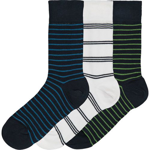 Pack of 3 Pairs of Socks in Striped Cotton Mix - LA REDOUTE COLLECTIONS - Modalova
