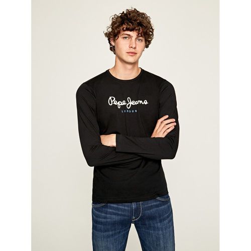 Eggo Logo Print T-Shirt in Cotton with Long Sleeves and Crew Neck - Pepe Jeans - Modalova