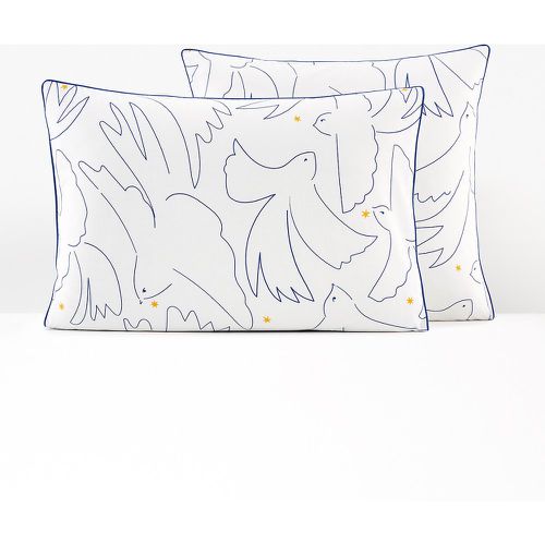 Pomaline Artistic Dove 100% Cotton Percale 200 Thread Count Pillowcase - LA REDOUTE INTERIEURS - Modalova