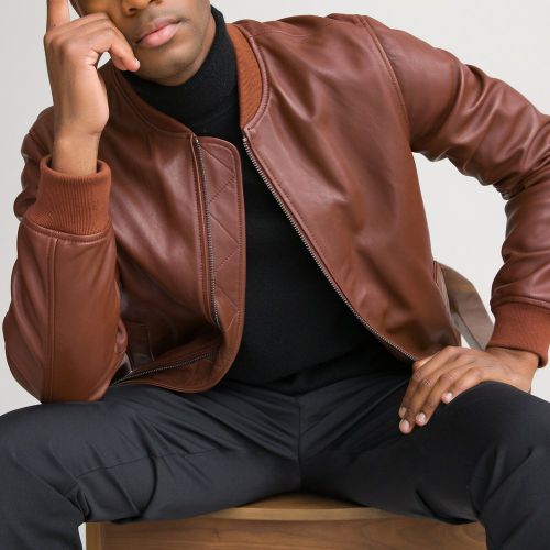 Leather Bomber Jacket - LA REDOUTE COLLECTIONS - Modalova