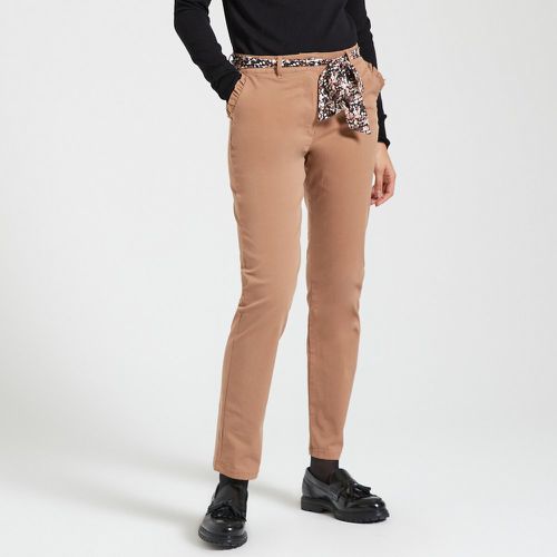 Cotton Belted Straight Trousers - Only - Modalova