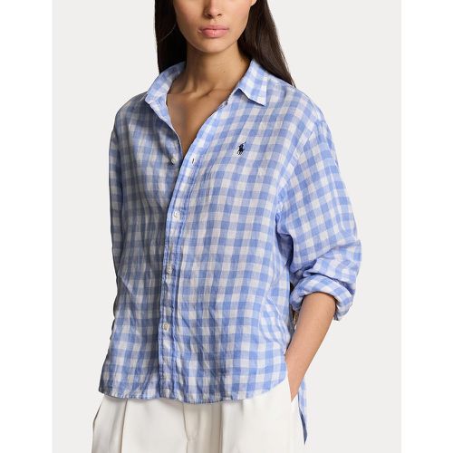 Checked Linen Shirt with Long Sleeves - Polo Ralph Lauren - Modalova