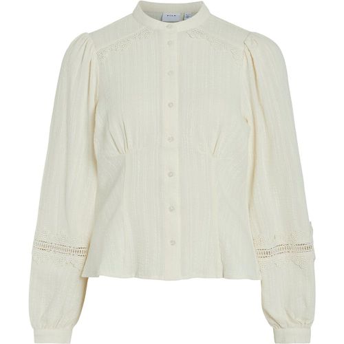 Cotton Mandarin Collar Blouse - Vila - Modalova