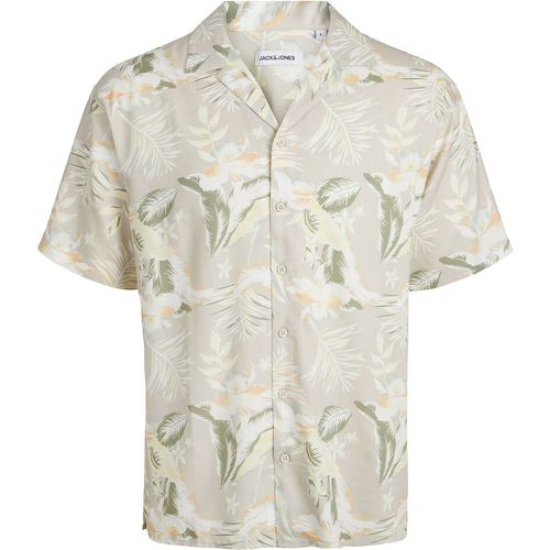 Floral/Leaf Print Shirt with Short Sleeves - jack & jones - Modalova