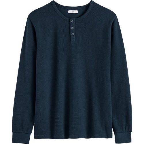 Cotton Grandad Collar T-Shirt with Long Sleeves - LA REDOUTE COLLECTIONS - Modalova