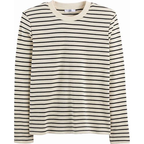 Striped Cotton T-Shirt with Crew Neck and Long Sleeves - LA REDOUTE COLLECTIONS - Modalova