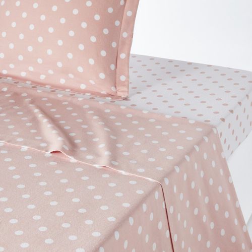 Clarisse Polka Dot 100% Cotton Flannel Flat Sheet - LA REDOUTE INTERIEURS - Modalova