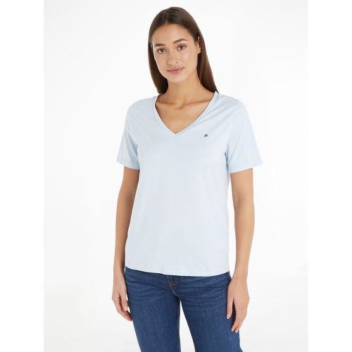Cotton V-Neck T-Shirt with Short Sleeves - Tommy Hilfiger - Modalova