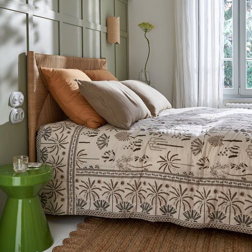 Fayoum Palm Print 100% Washed Cotton Bedspread - LA REDOUTE INTERIEURS - Modalova
