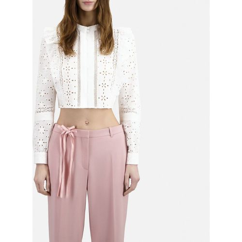 Cotton Lace Cropped Blouse with Long Sleeves - THE KOOPLES - Modalova