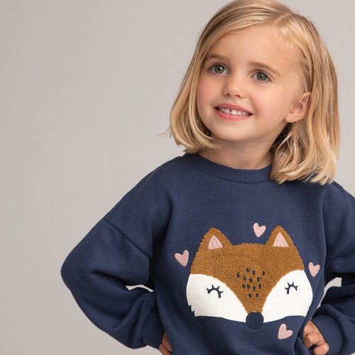 Cotton Sweatshirt with Bouclé Fox - LA REDOUTE COLLECTIONS - Modalova