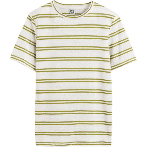 Striped Linen T-Shirt with Crew Neck - LA REDOUTE COLLECTIONS - Modalova