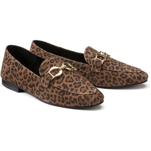 Wide Fit Suede Loafers in Leopard Print - LA REDOUTE COLLECTIONS PLUS - Modalova
