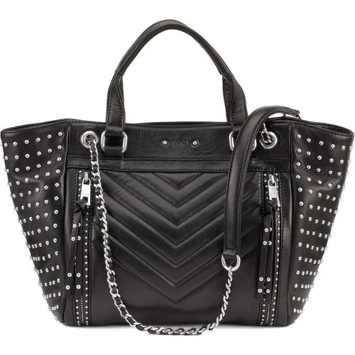 Leather Medium Tote Bag with Studded Detailing - IKKS - Modalova