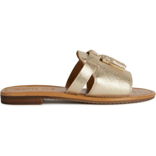 Sozy Leather Breathable Mules with Flat Heel - Geox - Modalova