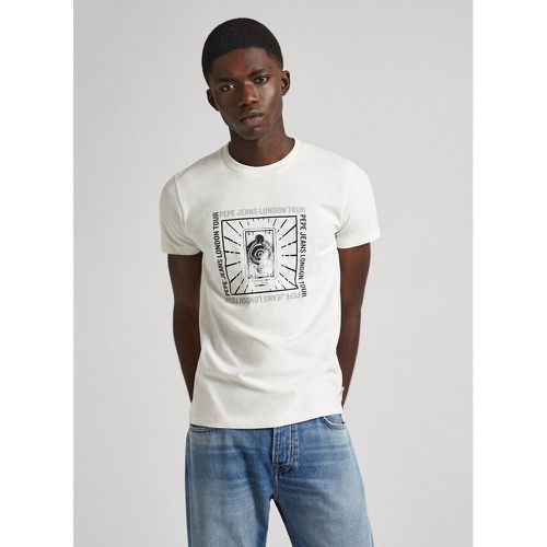 Cotton Logo Print T-Shirt with Short Sleeves, Slim Fit - Pepe Jeans - Modalova
