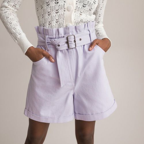 Paperbag Denim Shorts with High Waist - LA REDOUTE COLLECTIONS - Modalova
