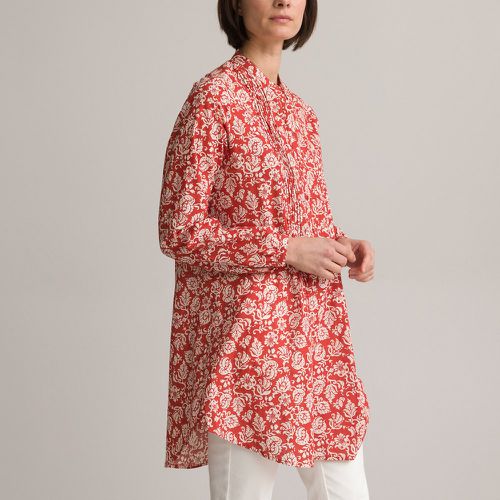 Floral Cotton Tunic with Grandad Collar - Anne weyburn - Modalova