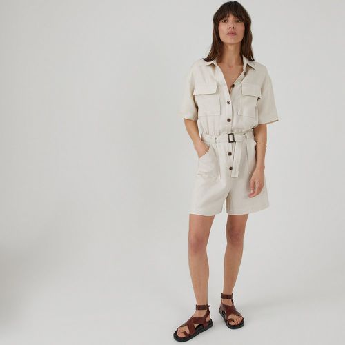 Linen Belted Playsuit - LA REDOUTE COLLECTIONS - Modalova
