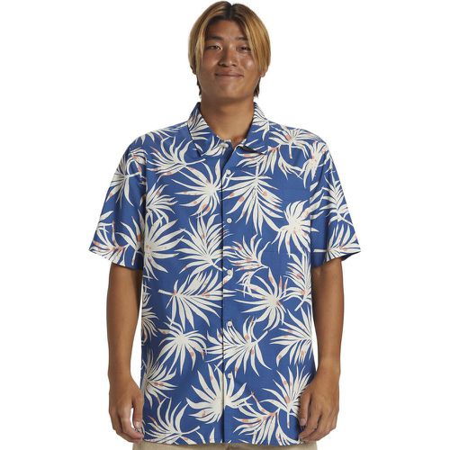 Leaf Print Shirt in Cotton Mix with Short Sleeves - Quiksilver - Modalova