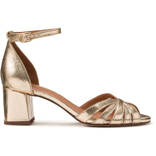 Metallic Leather Heeled Sandals with Ankle Strap - LA REDOUTE COLLECTIONS - Modalova