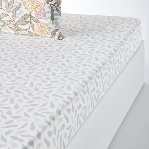 Dolce Floral 100% Cotton Percale 200 Thread Count Fitted Sheet for Deep Mattresses (30cm) - LA REDOUTE INTERIEURS - Modalova