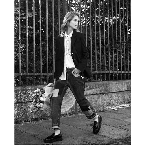 Patchwork Straight Jeans, Length 28.5" - JULIE DE LIBRAN x LA REDOUTE - Modalova