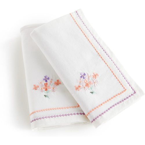 Set of 2 Mellis Embroidered Floral 100% Washed Cotton Napkins - LA REDOUTE INTERIEURS - Modalova