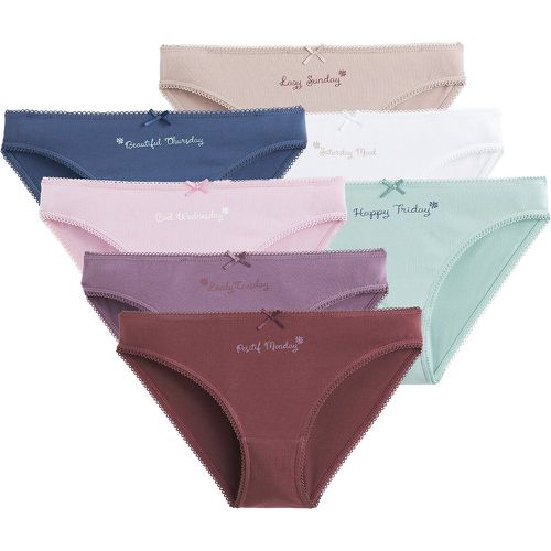 Pack of 7 Days of the Week Knickers in Stretch Cotton - LA REDOUTE COLLECTIONS - Modalova