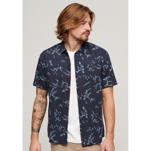 Floral Print Shirt in Cotton/Linen with Short Sleeves - Superdry - Modalova