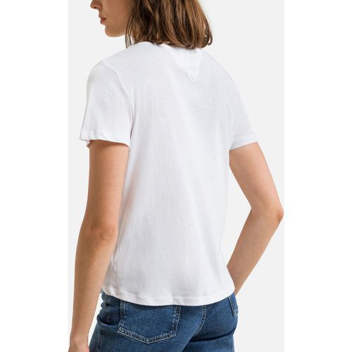Logo Print Cotton T-Shirt with V-Neck - Tommy Jeans - Modalova
