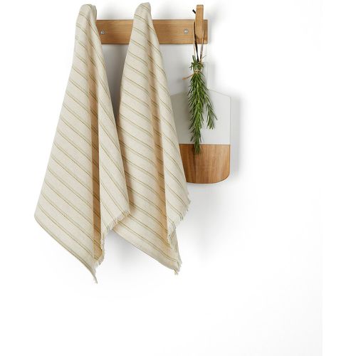Set of 2 Lovnas Striped fringed Cotton & Linen Tea Towels - LA REDOUTE INTERIEURS - Modalova