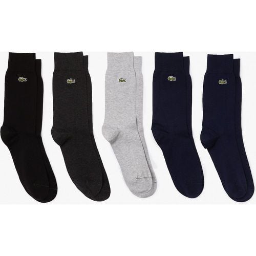 Pack of 5 Pairs of Crew Socks in Cotton Mix - Lacoste - Modalova