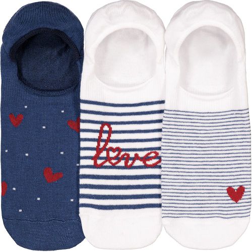 Pack of 3 Pairs of Invisible Trainer Socks in Cotton Mix - LA REDOUTE COLLECTIONS - Modalova