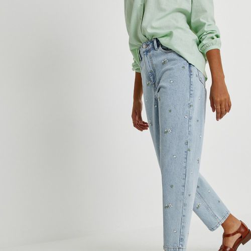 Embroidered Flower Mom Jeans with High Waist, Length 26" - LA REDOUTE COLLECTIONS - Modalova