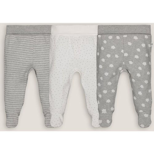 Pack of 3 Trousers with Feet in Cotton - LA REDOUTE COLLECTIONS - Modalova