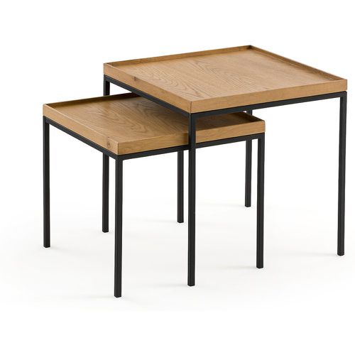 Set of 2 Joga Metal & Oak Square Nesting Coffee Tables - LA REDOUTE INTERIEURS - Modalova