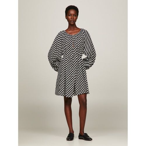 Cotton Mix Mini Dress in Graphic Print with Long Sleeves - Tommy Hilfiger - Modalova