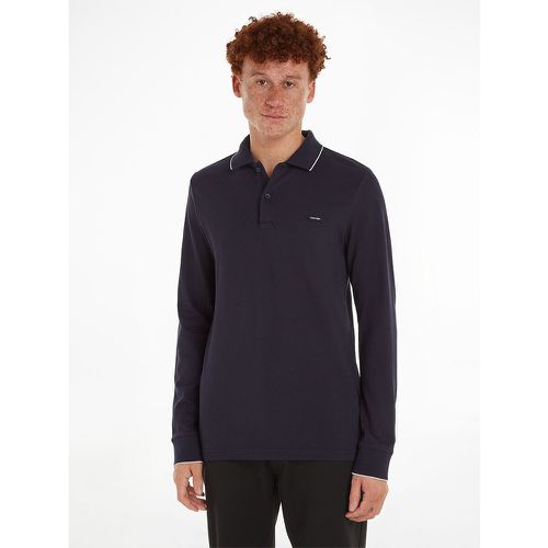 Long Sleeve Polo Shirt in Stretch Cotton Pique - Calvin Klein - Modalova